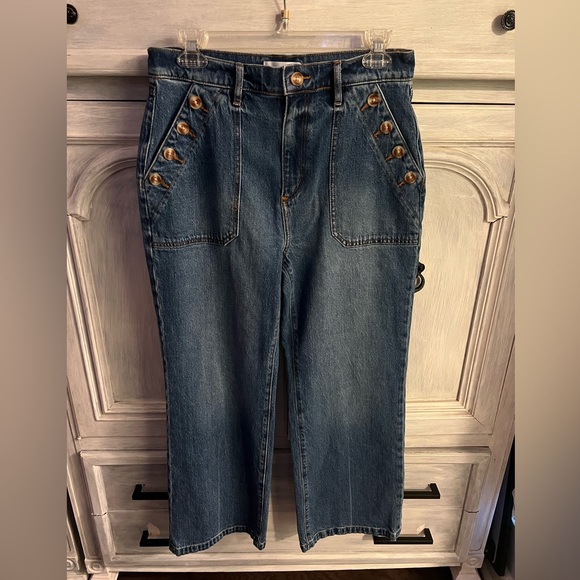 LOFT Curvy Mariner High Rise Wide Leg Jeans - Picture 4 of 8